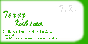 terez kubina business card